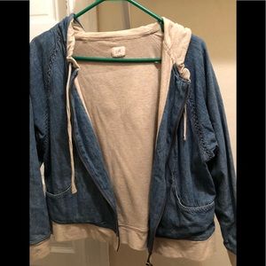 Juniors denim lightly lined crop jacket